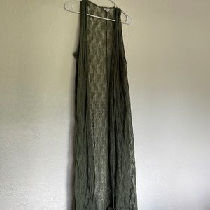 Olive green lace duster vest - LulaRoe Joy